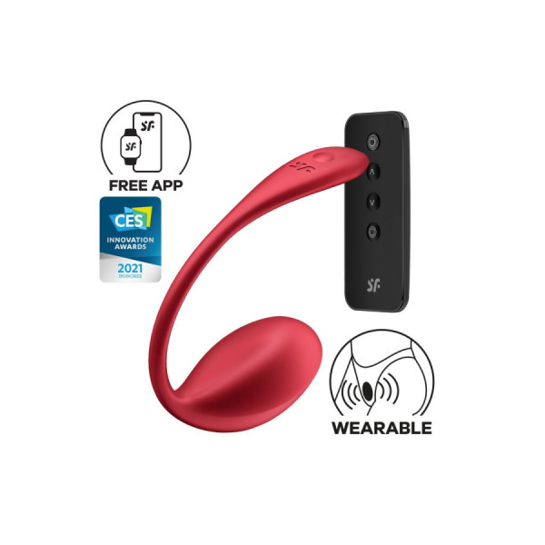 Oeuf vibrant télécommandé rouge Shiny Petal Satisfyer 